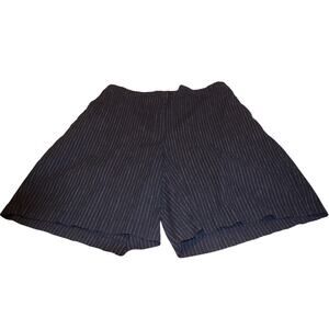 Lane Bryant Navy Pinstripe Shorts Womens Size 16 Linen Blend NWT